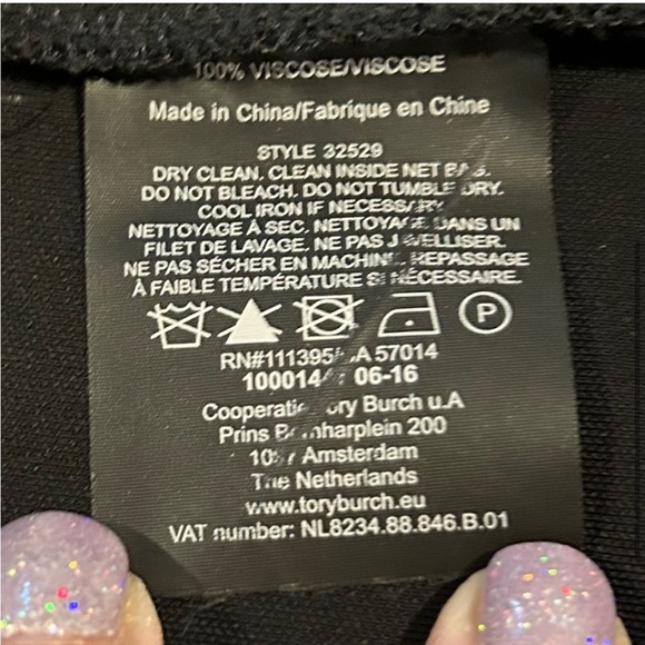 Tory Burch Bateau Neckline, Mini Black Dress, Gold Logo Buttons, Size Small - Picture 4 of 4